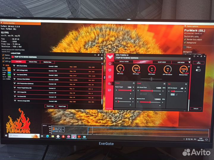 Игровой пк с монитором 27' клавиатура и мышь