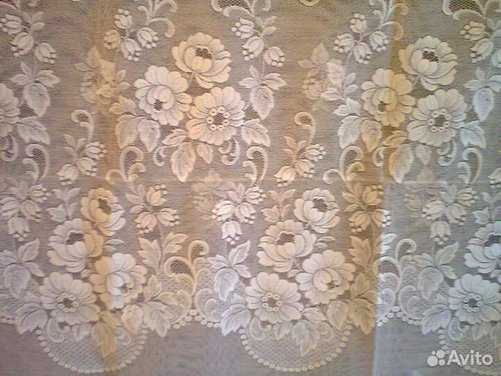 Отрез тюля белого с рисунком Турция