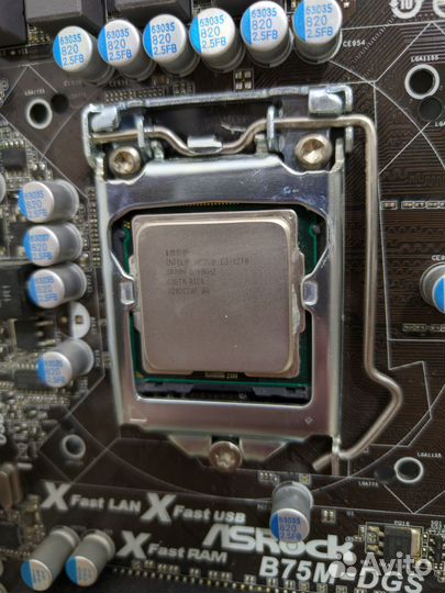 Материнская плата 1155 Asrock b75m, Xeon E3-1270