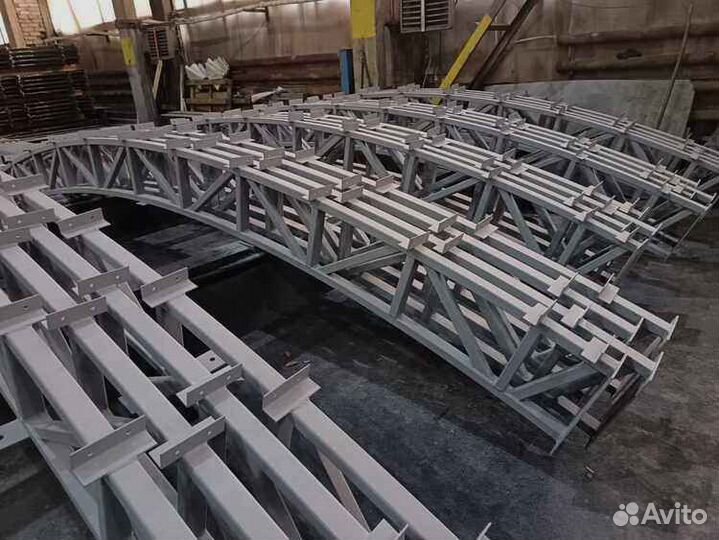 Арочный ангар каркасный (комплект ферм 10х5х30м)