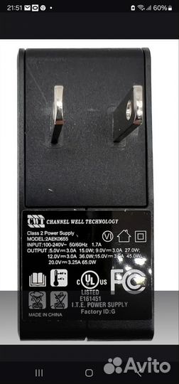 Блок питания usb type C, 65W DeWalt