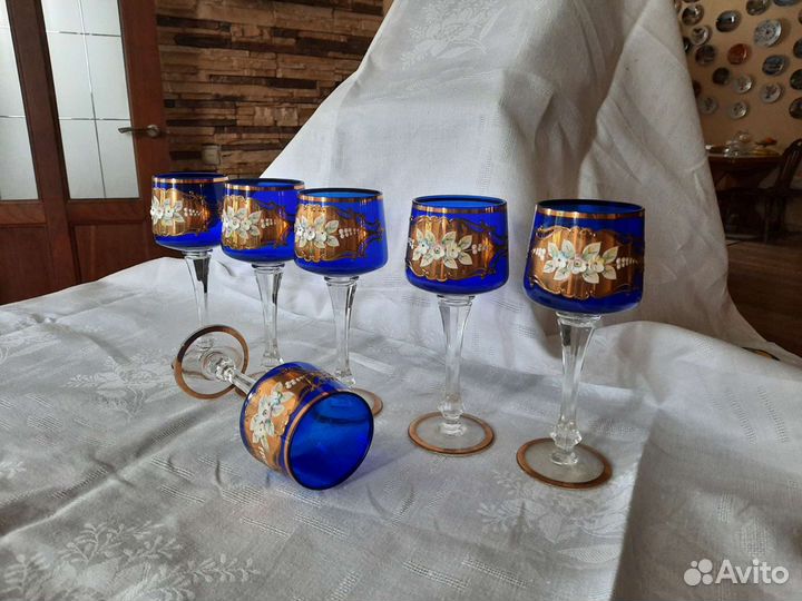 Фужеры для вина и шампанского богемское стекло)