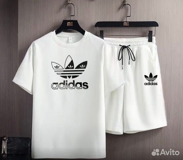 Мужской спортивный костюм шорты и футболка Adidas