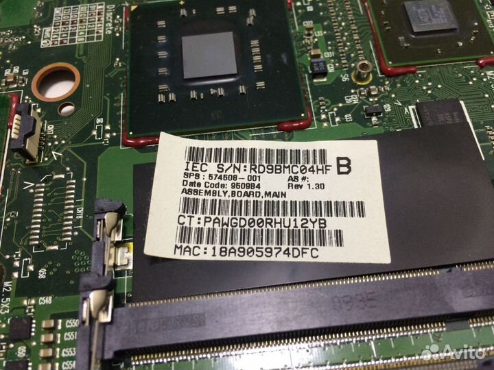 Материнская плата HP Probook 4510S неисправная