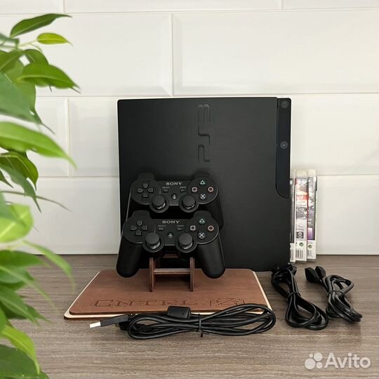 Sony PS3 Slim 500gb Прошитая+2 Джойстика +26 Игр