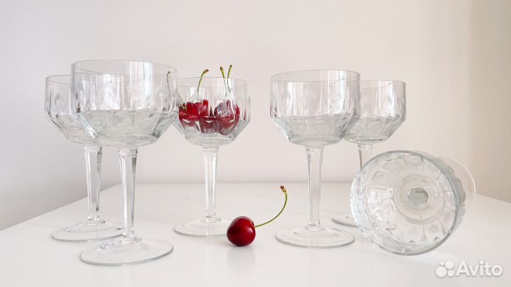 Фужеры шампанки винтаж хрусталь Чехословакия