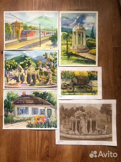 Художественные работы пленэр акварель гуашь