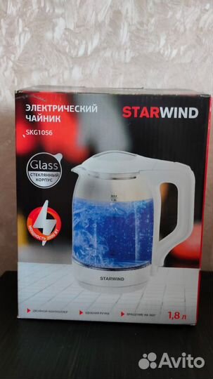 Чайник электрический стеклянный новый