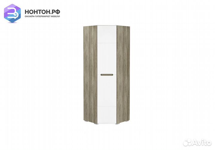 Шкаф Наоми угловой дуб каньон / белый глянец