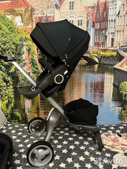 Коляска stokke xplory 2 в 1 black и летний кит