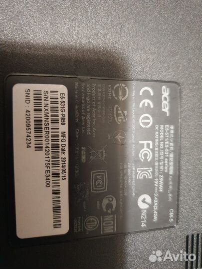 Ноутбук Aser e5 531g в разборе