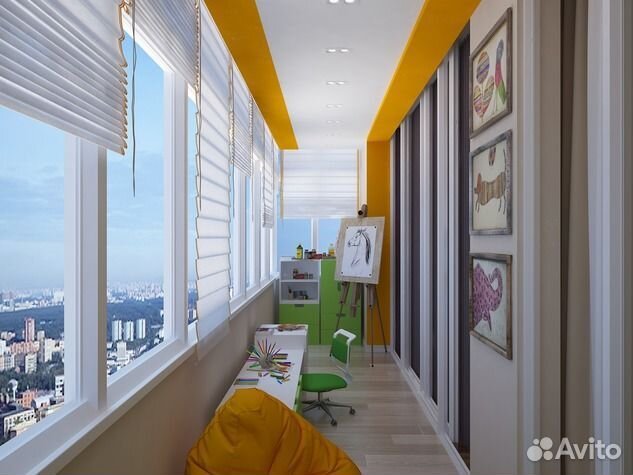 Теплое остекление П-образного балкона