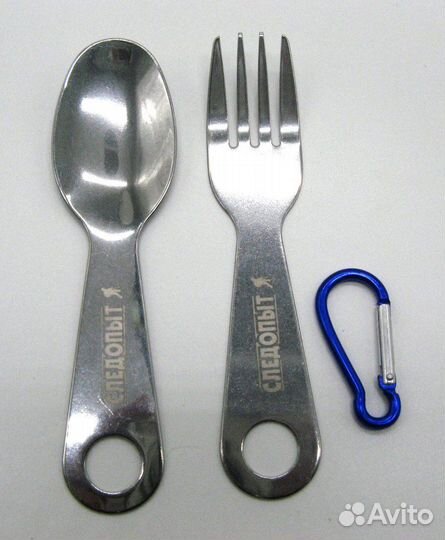 Набор столовых приборов на карабине (ложка,вилка)