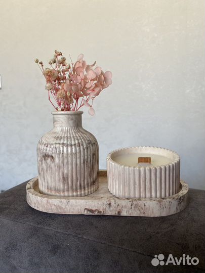 Набор из гипса с ароматической свечой