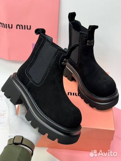 Ботинки Челси Miu Miu Замшевые Размеры 36-40