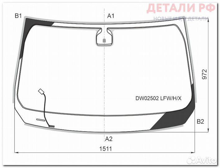 Стекло лобовое (Обогрев щеток) Jeep Cherokee 18-21