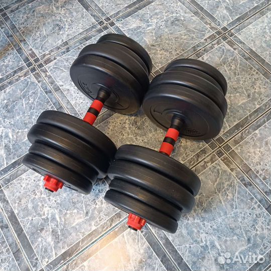 Гантели 2 по 15 кг. Новые гантели. Разборные