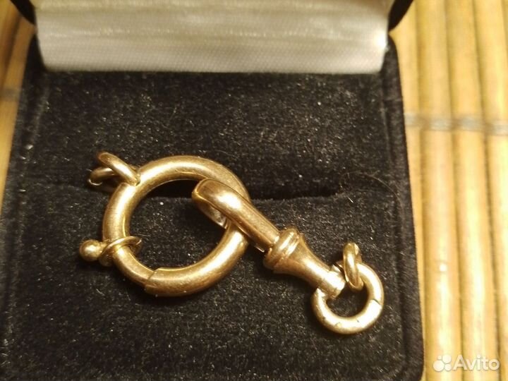Замок карабин золотой