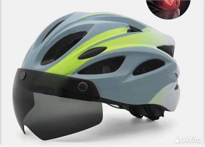 Велошлем новый с сигнальным светом