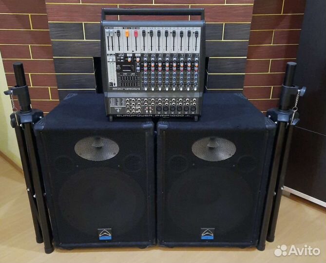 Колонки W-Sound 1200W Pro15 Активный микшер Стойки