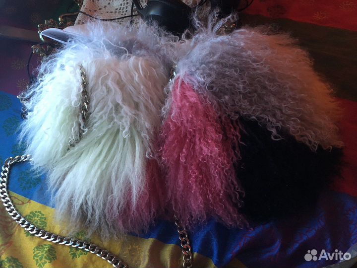 Сумка женская ривер исланд натуральный мех ламы