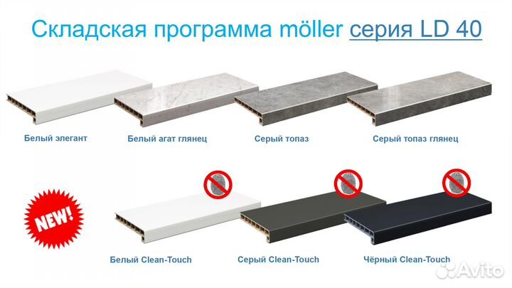 Подоконник пластиковый Moeller