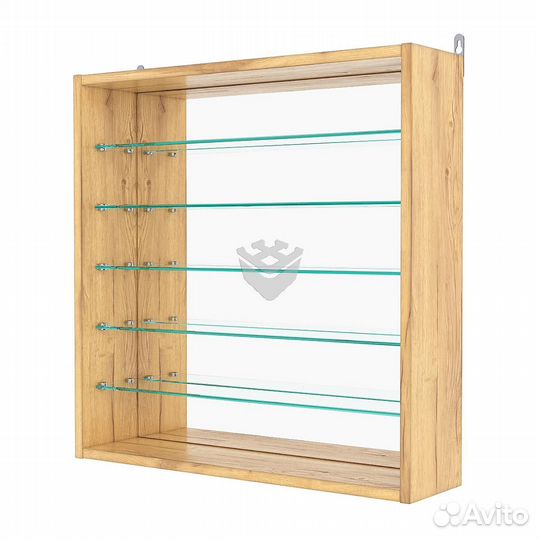 Витрина настенная №1-6Г с зеркалом, Дуб Золотистый