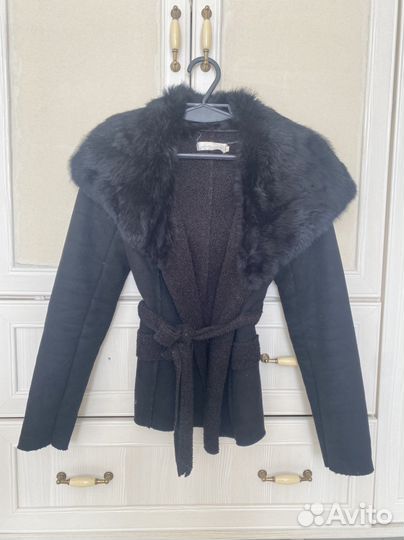 Дубленка с поясом