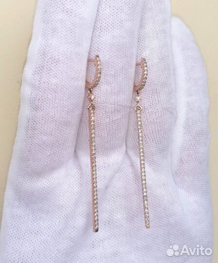 Новые золотые серьги с бриллиантами