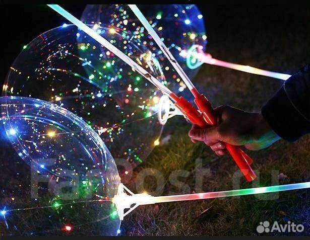 Светящиеся шары бобо на палочке