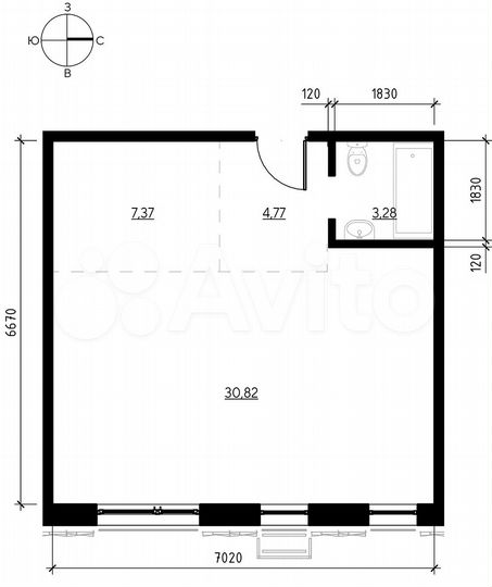 2-к. квартира, 46,2 м², 3/19 эт.