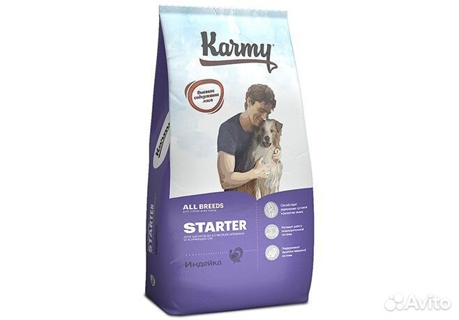 Корм Карми для щенков крупных пород и Стартер