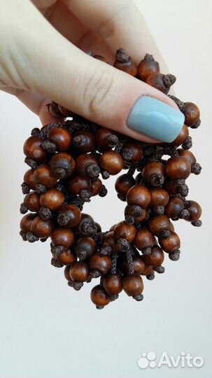 Заколки, резинка для волос (кожа,дерево)