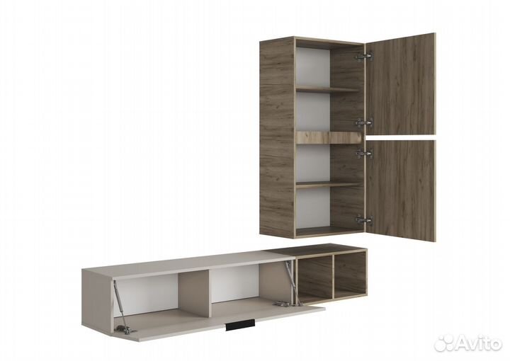 Стенка навесная в гостиную Бохо