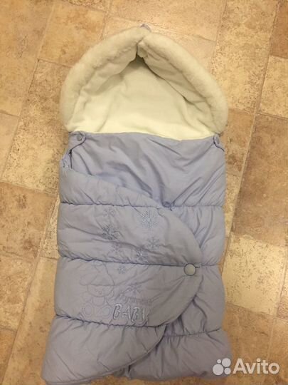 Конверт зимний + 2 зимних шапочки