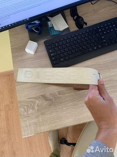 Ремень diesel белый кожаный, 103 см