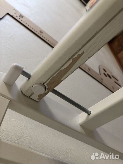 Кроватка-качалка белая в комплекте с матрасом