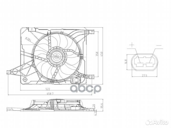 Электровентилятор охлаждения с Кожухом