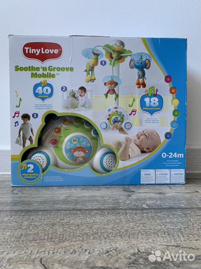 Музыкальный мобиль карусель на кроватку tiny love