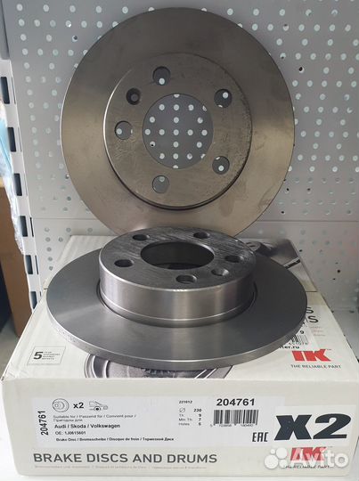 Диск тормозной задний Volkswagen, Audi, Skoda