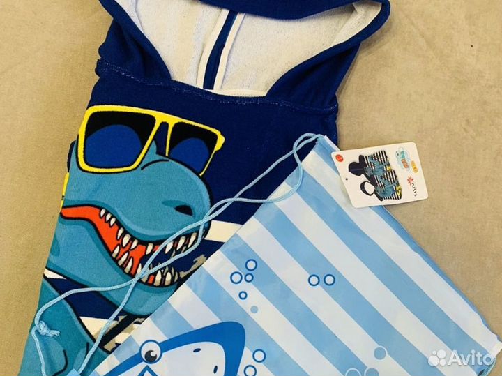 Пляжное полотенце-пончо новое 3-6 лет