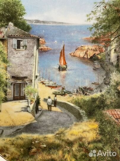 Фарфоровая тарелочка «Scène d’un port en Provence »