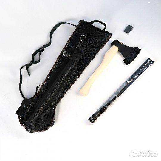 Набор шампуров в кожаном чехле