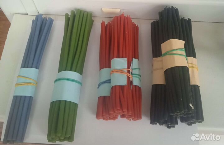 Свечи восковые цветные