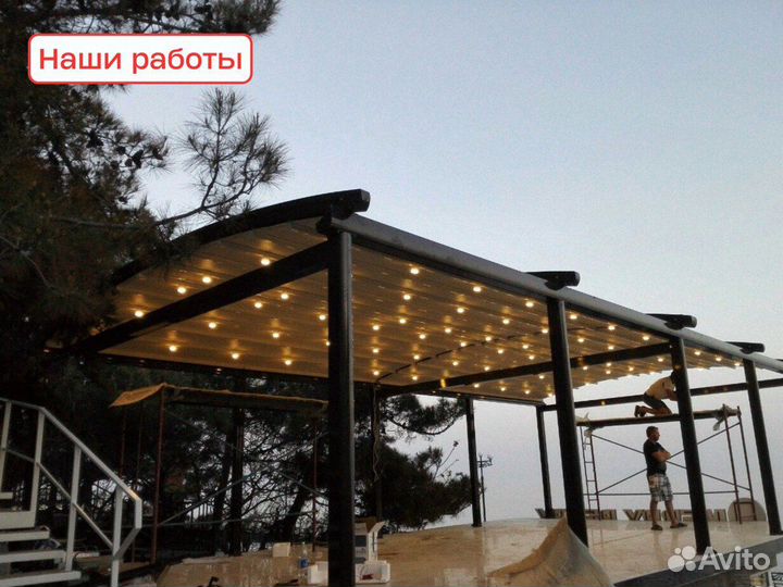 Пергола тип А, ширина 6,5 м, вынос 3,5 м