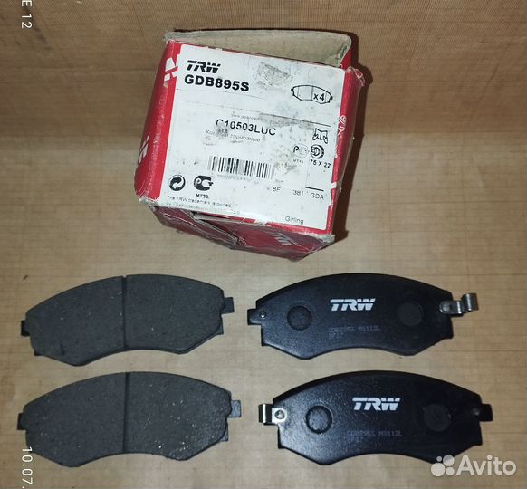 Колодки передние hyundai Sonata 1988-2001 гв