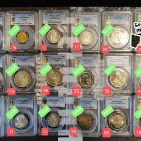 Монеты серебро и золото в pcgs, NGC и ннр