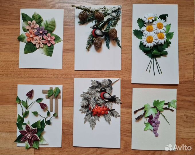Открытки ручной работы Квиллинг (цена в описании)