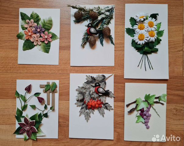Открытки ручной работы Квиллинг (цена в описании)