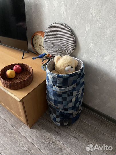 Джинсовый бак для игрушек